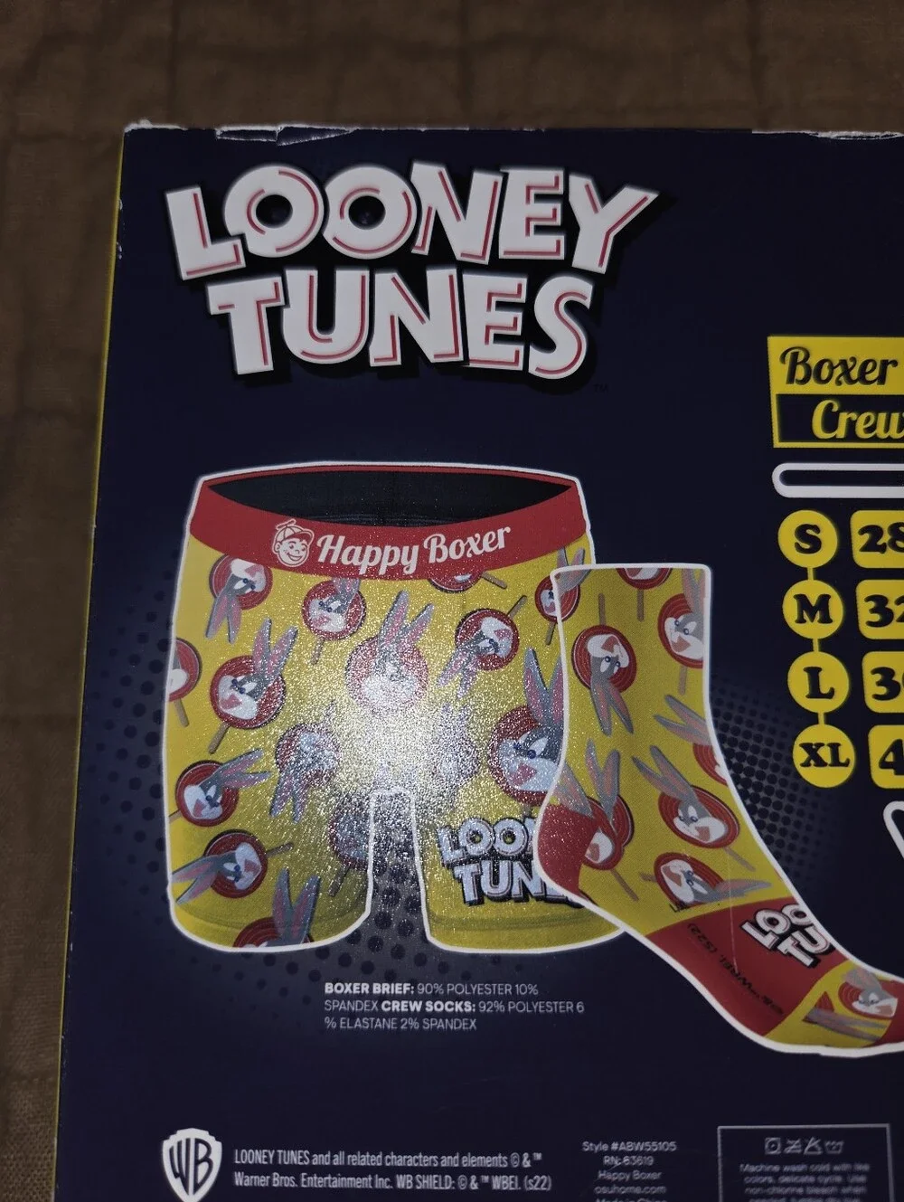 Looney tunes boxers and socks size Small